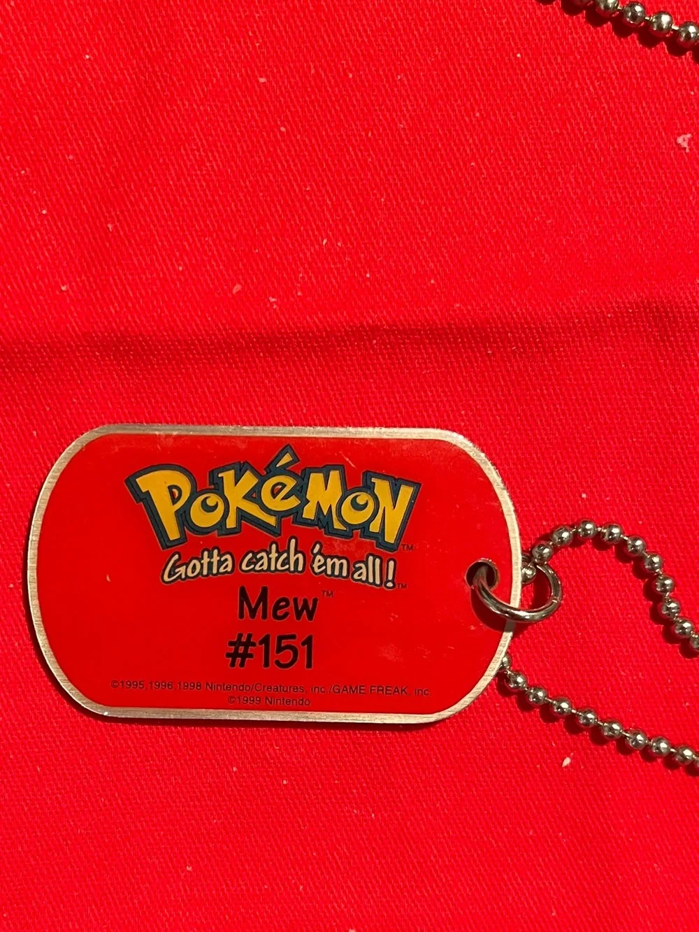 Pokemon Red Mew #151 Dog Tag Necklace